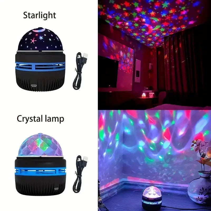 1pc Projetor de Estrela, Projetor de Galáxia, Projetor de Onda de Água do Oceano para Quarto, Luz de Noite com 7 Cores e Padrões para Decoração de Ambiente