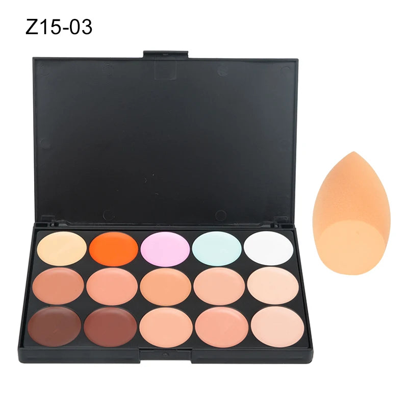 Paleta de Corretivo Camuflagem para o Rosto com 15 Cores