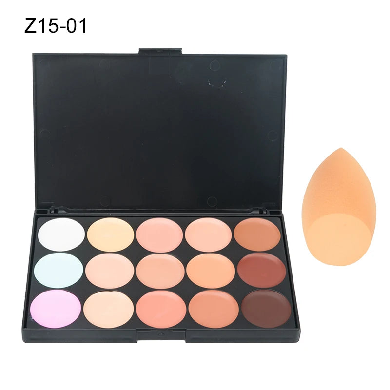 Paleta de Corretivo Camuflagem para o Rosto com 15 Cores