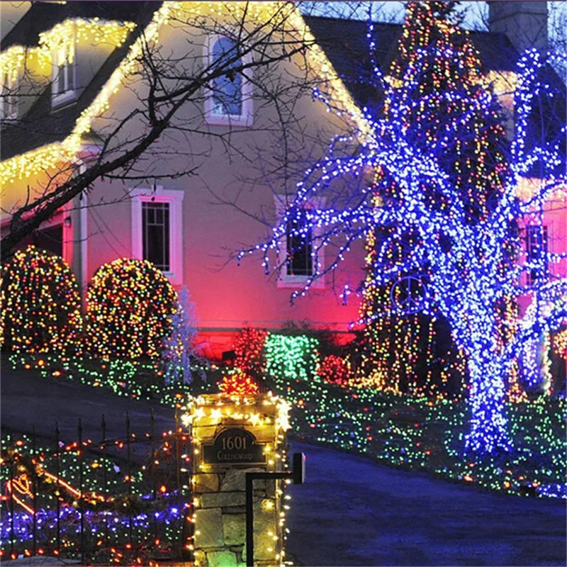 Luzes de Natal para Exterior - Fio de Luzes LED Decorativas 100M/10M/5M - Fairy Lights para Árvore, Festões e Decorações Festivas