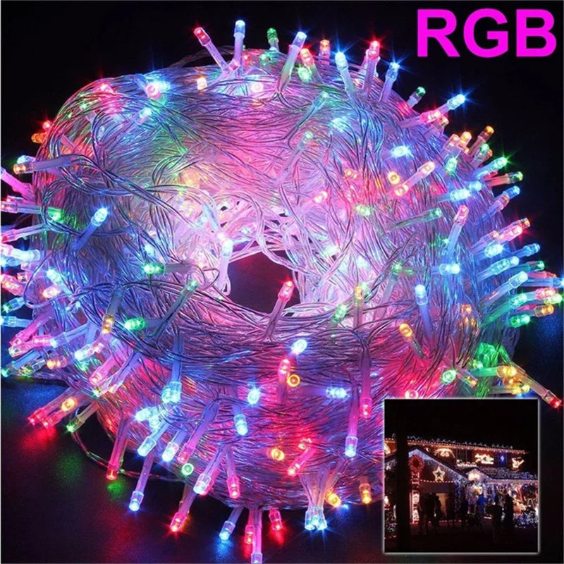 Luzes de Natal para Exterior - Fio de Luzes LED Decorativas 100M/10M/5M - Fairy Lights para Árvore, Festões e Decorações Festivas