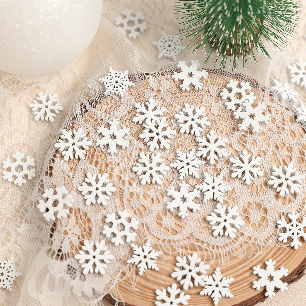 12 Peças/Bag Ornamentos de Floco de Neve Plástico Branco com Brilho para Decoração de Natal, Penduricalhos para Árvore de Natal, Suprimentos para Festa de Inverno em Casa