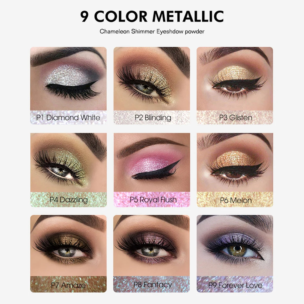 IMAGIC Sombra de Olhos com Glitter - Pó Iluminador Brilhante para Maquiagem