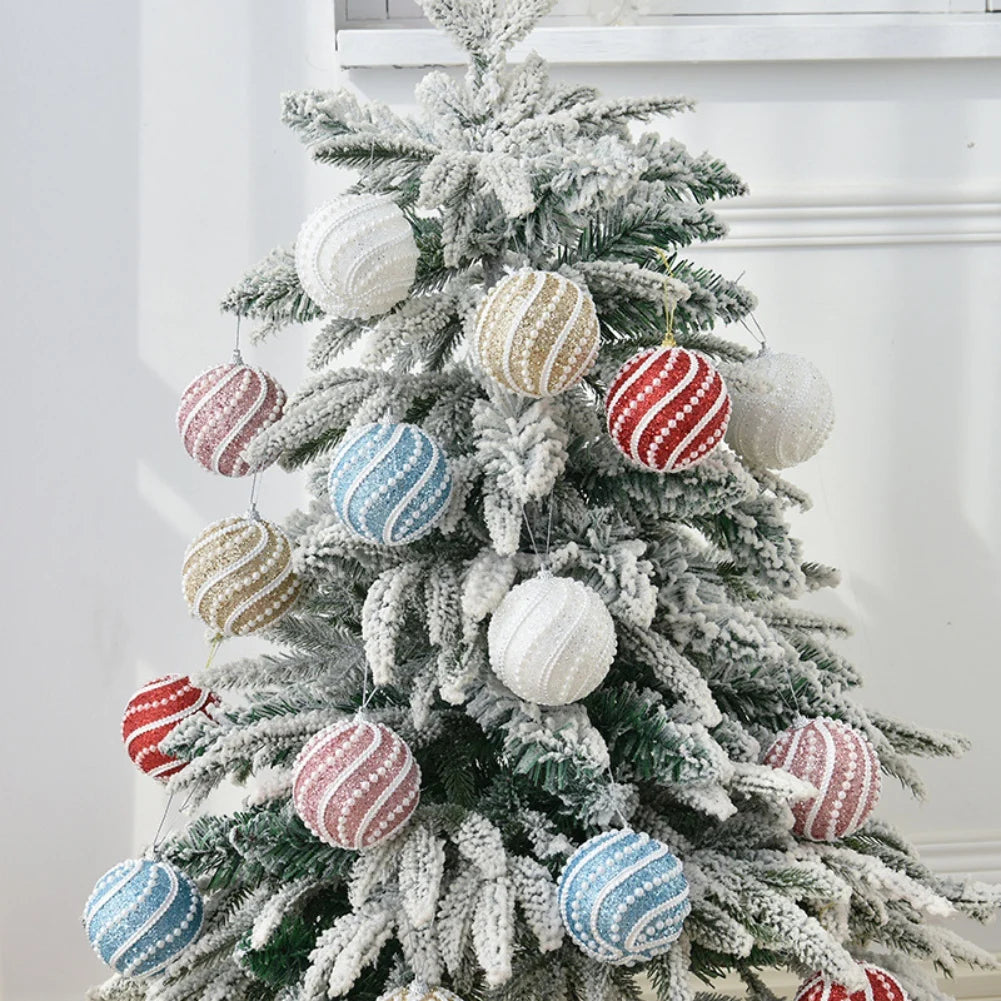 Pendente de Bola de Decoração de Natal 8CM - Enfeite para Árvore de Natal, Decoração para Festa de Natal, Caixa de Presente, Decoração para Casa.