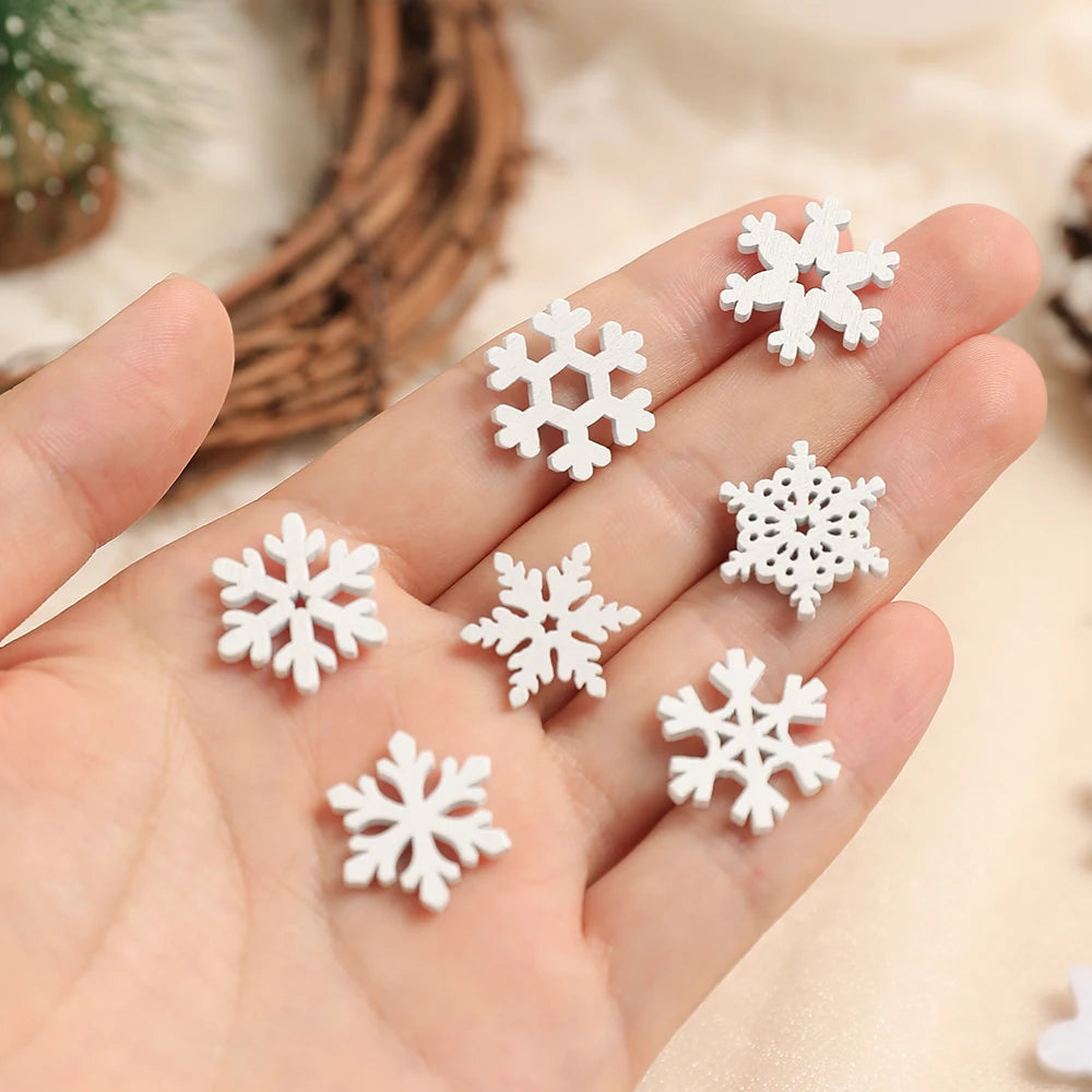12 Peças/Bag Ornamentos de Floco de Neve Plástico Branco com Brilho para Decoração de Natal, Penduricalhos para Árvore de Natal, Suprimentos para Festa de Inverno em Casa