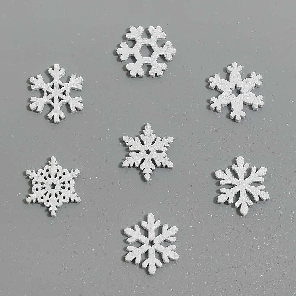 12 Peças/Bag Ornamentos de Floco de Neve Plástico Branco com Brilho para Decoração de Natal, Penduricalhos para Árvore de Natal, Suprimentos para Festa de Inverno em Casa