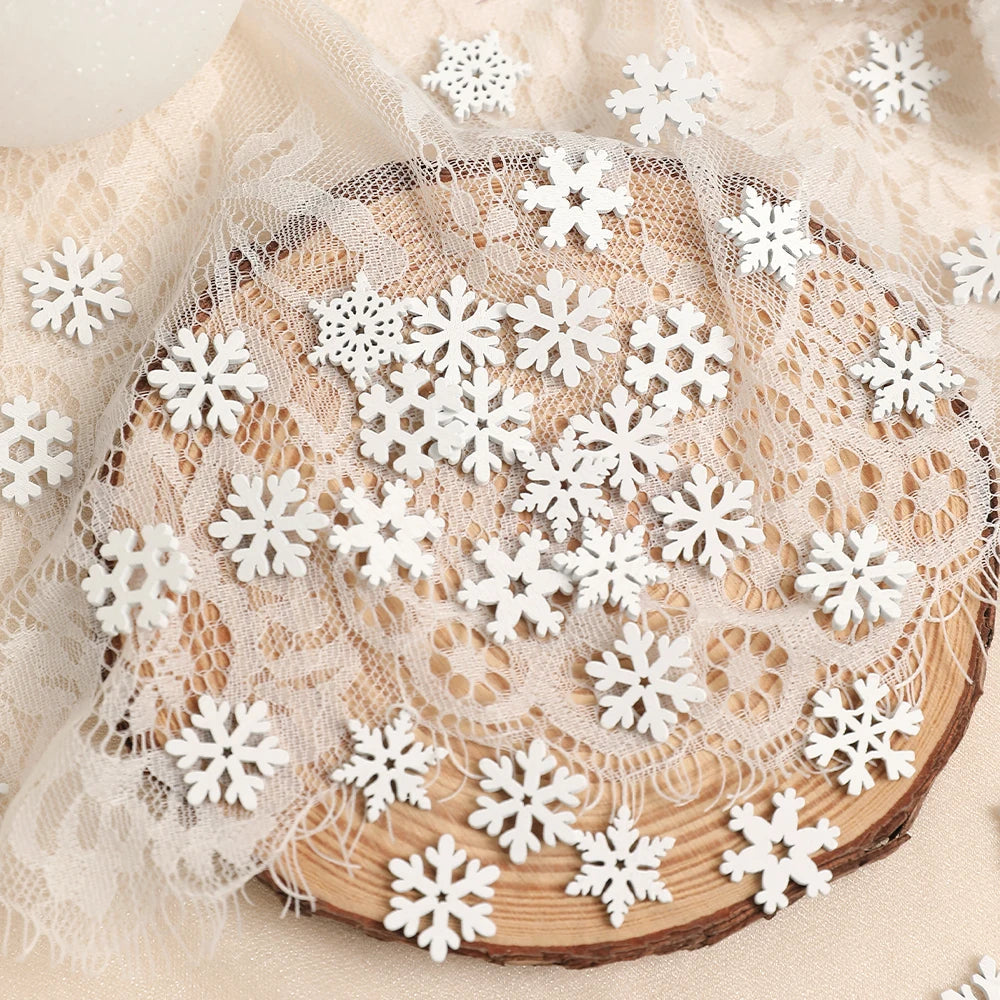 12 Peças/Bag Ornamentos de Floco de Neve Plástico Branco com Brilho para Decoração de Natal, Penduricalhos para Árvore de Natal, Suprimentos para Festa de Inverno em Casa