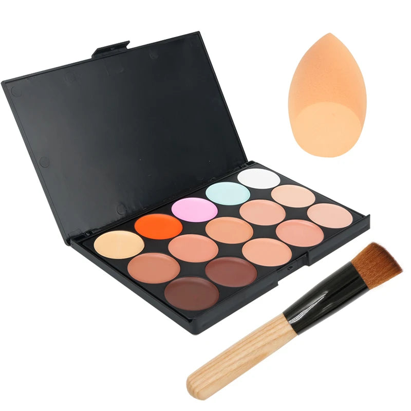 Paleta de Corretivo Camuflagem para o Rosto com 15 Cores