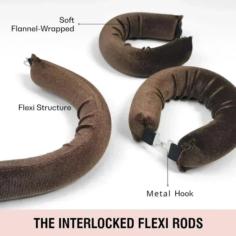 Modelador de Cabelos sem Calor, Faixa de Cabelo para Cachos Sem Calor, Bobes Flexíveis e Macios para Dormir, Cachos Fáceis com Gancho, Ferramenta de Estilo de Cabelo