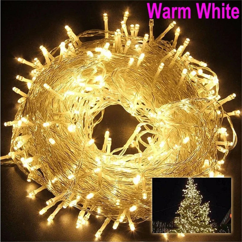 Luzes de Natal para Exterior - Fio de Luzes LED Decorativas 100M/10M/5M - Fairy Lights para Árvore, Festões e Decorações Festivas