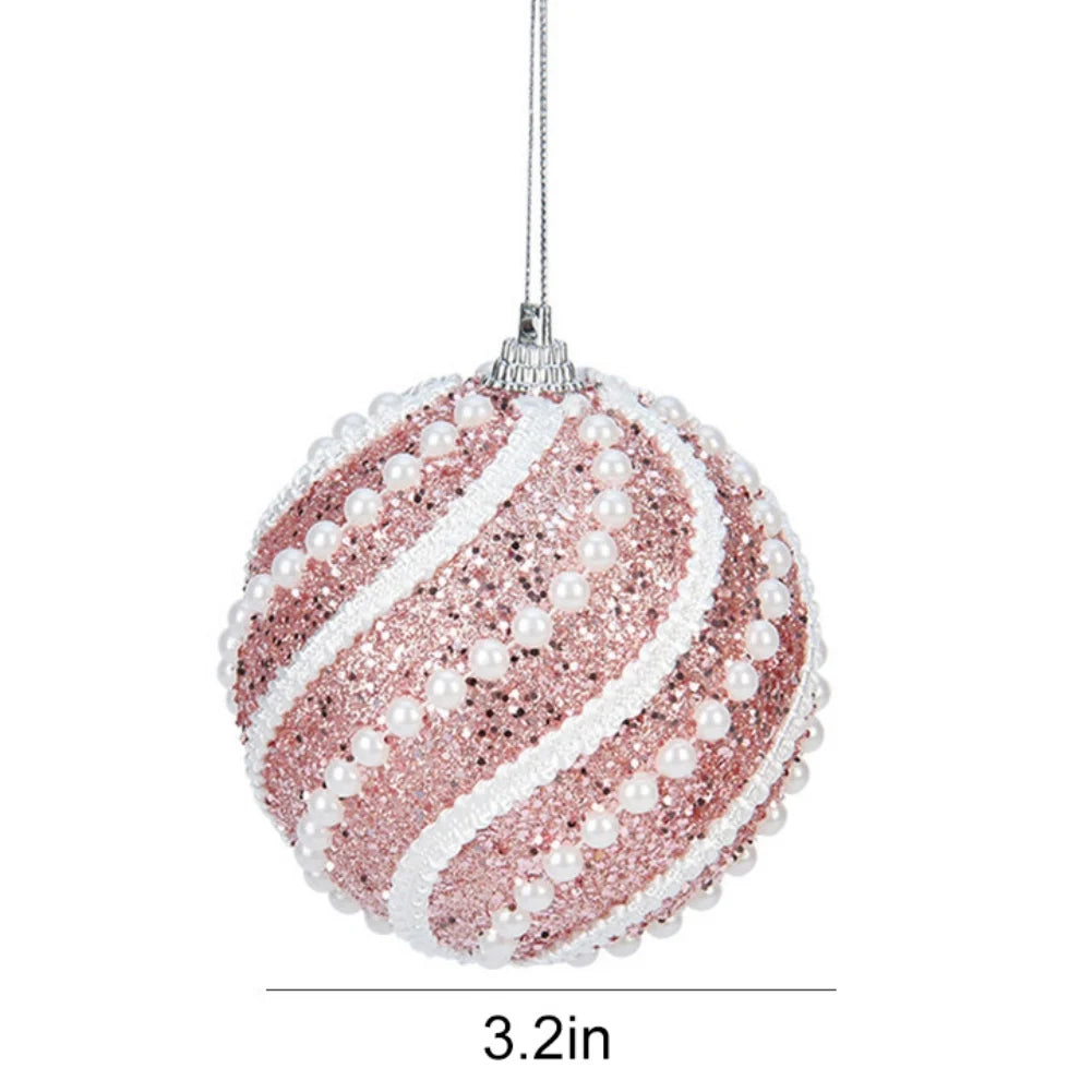 Pendente de Bola de Decoração de Natal 8CM - Enfeite para Árvore de Natal, Decoração para Festa de Natal, Caixa de Presente, Decoração para Casa.