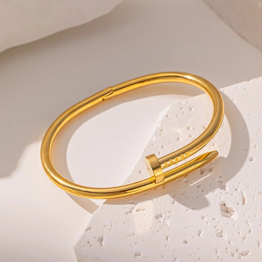 pulseira Luxuosa de Aço Titânio Jóias Femininas de Alta Qualidade Pulseira Multifuncional Joia de Mão que Não Desbota