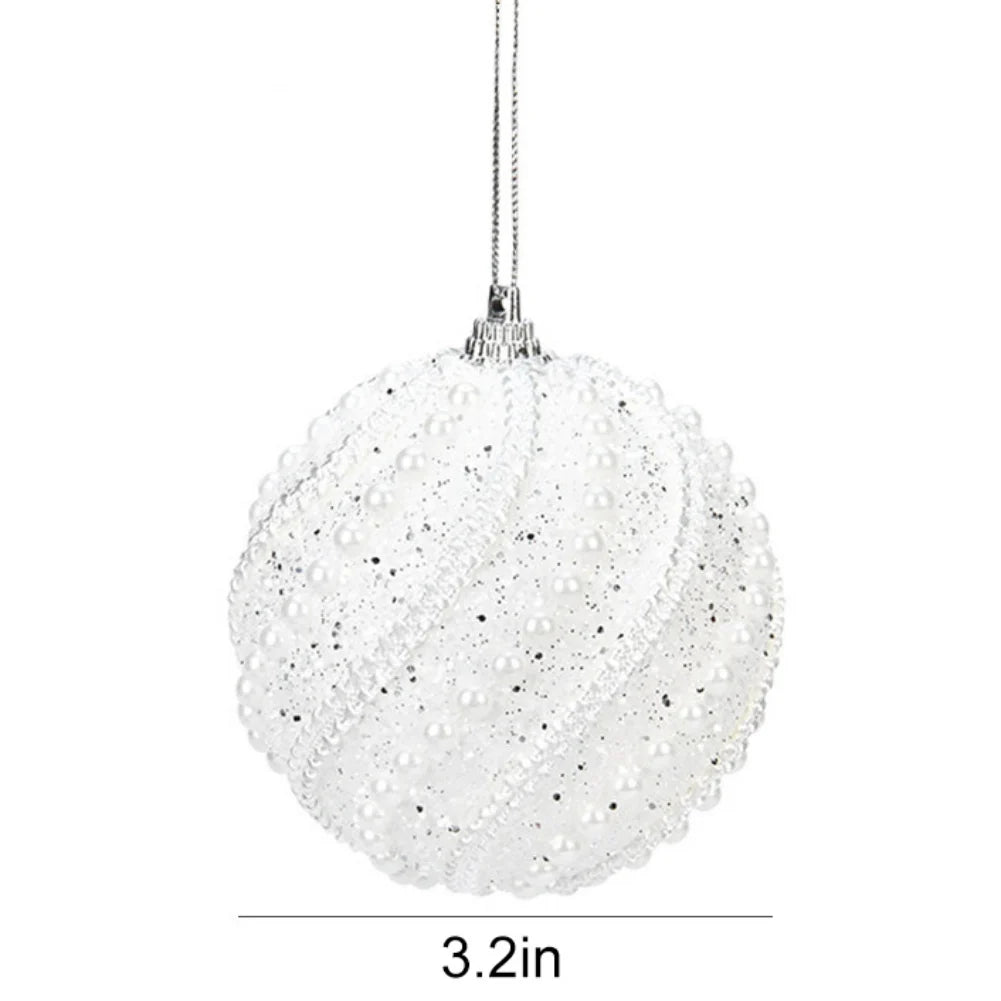 Pendente de Bola de Decoração de Natal 8CM - Enfeite para Árvore de Natal, Decoração para Festa de Natal, Caixa de Presente, Decoração para Casa.