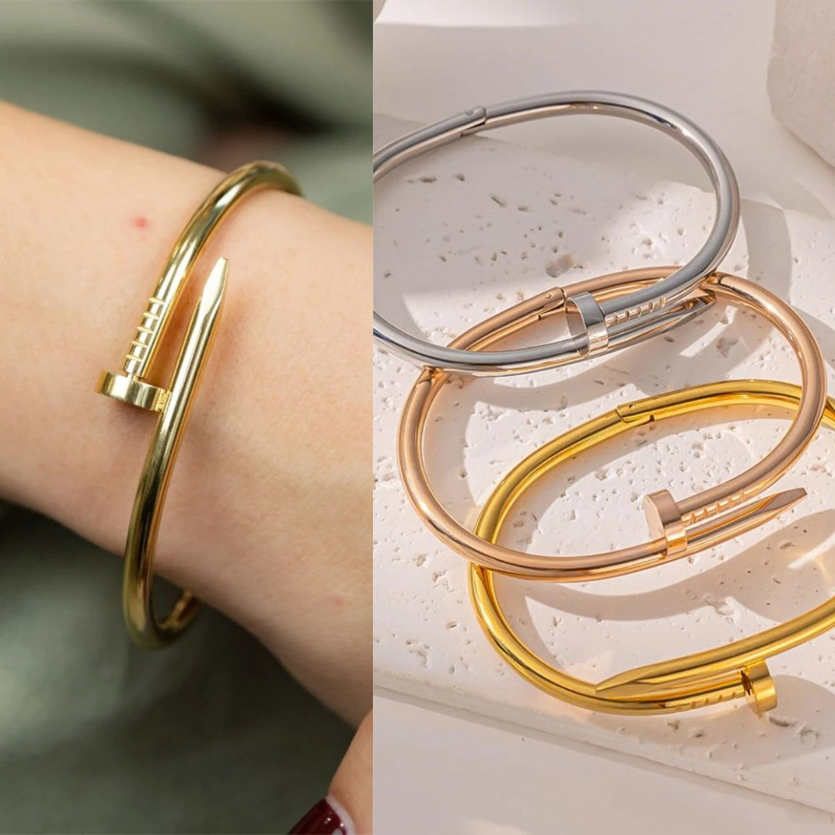 pulseira Luxuosa de Aço Titânio Jóias Femininas de Alta Qualidade Pulseira Multifuncional Joia de Mão que Não Desbota