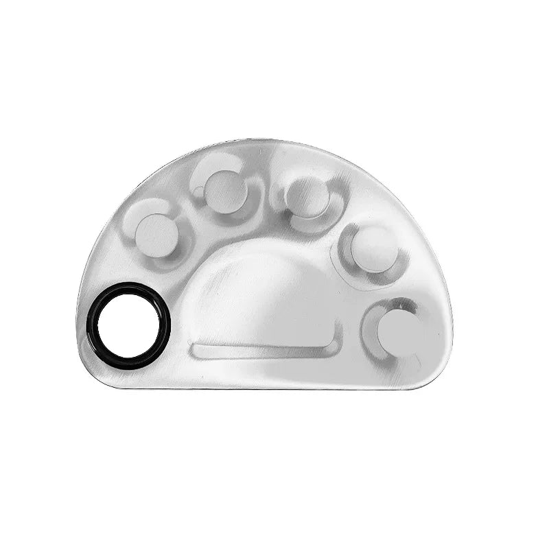 Paleta de Mistura para Maquiagem em Aço Inoxidável com Espátula – Ferramenta Profissional para Mistura de Bases e Arte de Unhas