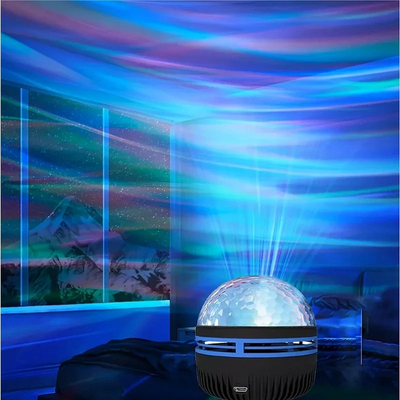 1pc Projetor de Estrela, Projetor de Galáxia, Projetor de Onda de Água do Oceano para Quarto, Luz de Noite com 7 Cores e Padrões para Decoração de Ambiente