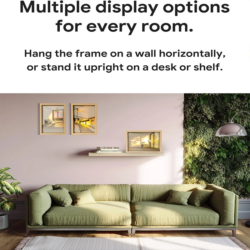 Luz Decorativa de Pintura LED com Conector USB, Luminária de Mesa e Parede com Escurecimento, Presente de Arte Luminosa para Ambientes Internos, Janela de Luz Solar, Foto em Madeira