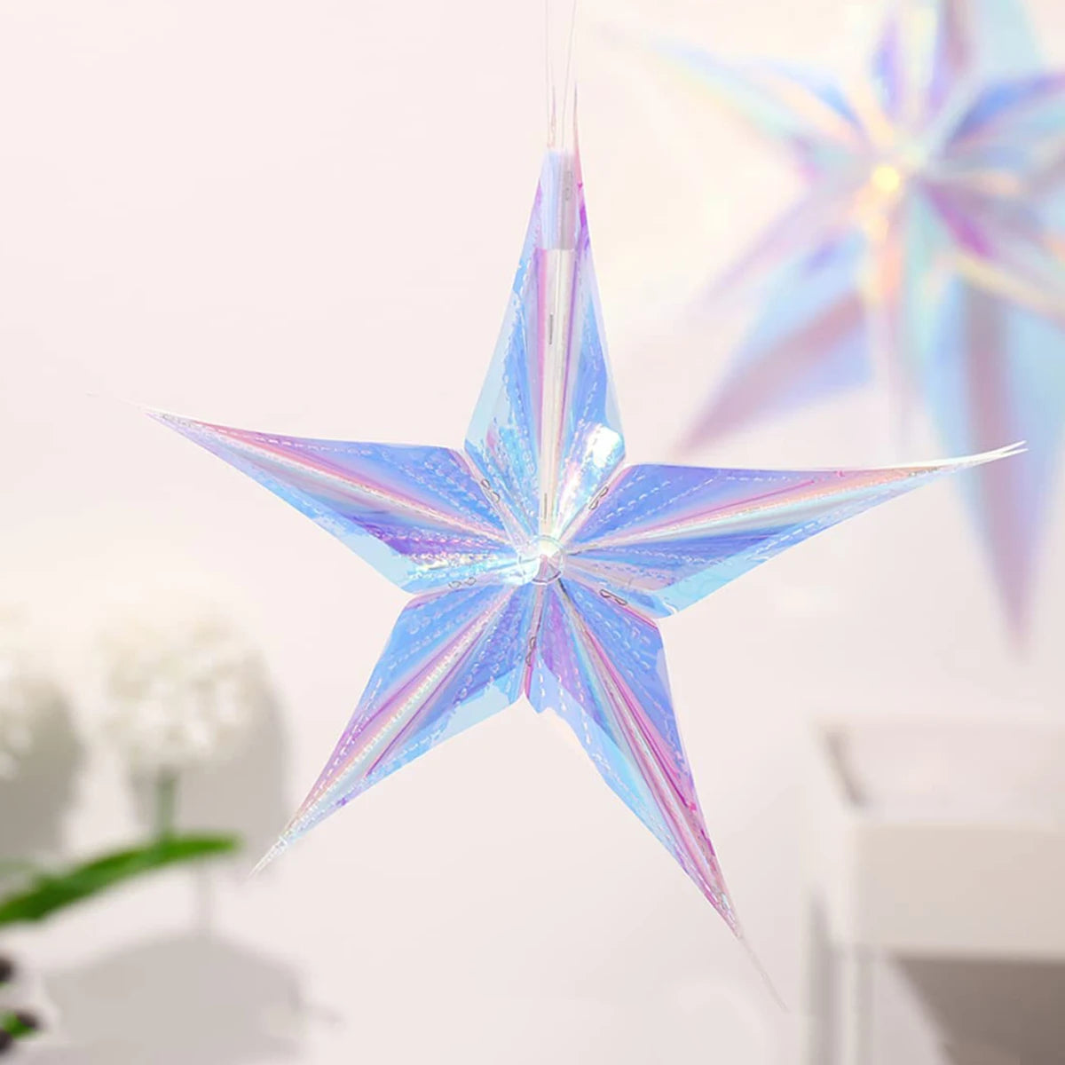 Pendente de Bola de Favo de Mel com Filme Neon Star para Decoração de Natal, Pendant de Natal Noel, Decoração para Festa de Ano Novo 2025.