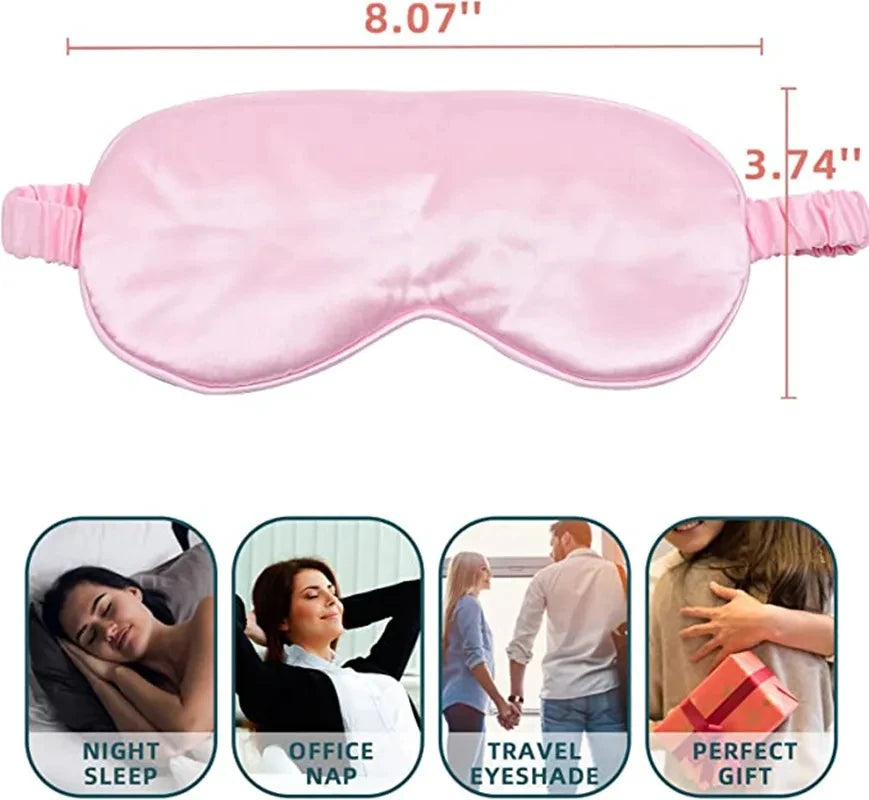 Máscara para os Olhos de Seda Imitada, Máscara de Dormir, Tampão para os Olhos, Máscara de Viaje, Cobertura para os Olhos, Escudo de Dormir, Ferramentas de Cuidados com os Olhos Macias.