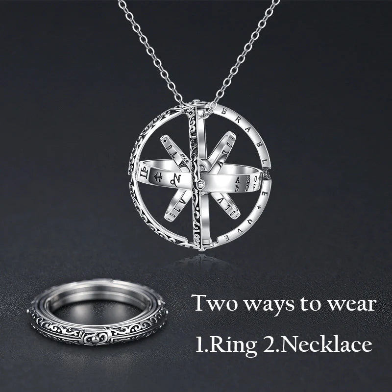 Anel Astronômico Fashionável com Esfera Rotativa, Anel de Planeta Cósmico, Choker, Anel de Casal para Homens e Mulheres, Joia Criativa de Presente.