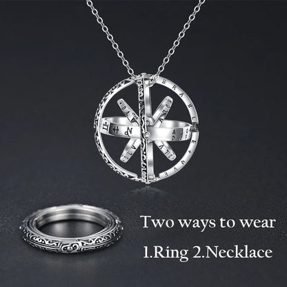 Anel Astronômico Fashionável com Esfera Rotativa, Anel de Planeta Cósmico, Choker, Anel de Casal para Homens e Mulheres, Joia Criativa de Presente.