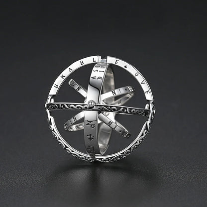Anel Astronômico Fashionável com Esfera Rotativa, Anel de Planeta Cósmico, Choker, Anel de Casal para Homens e Mulheres, Joia Criativa de Presente.