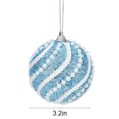 Pendente de Bola de Decoração de Natal 8CM - Enfeite para Árvore de Natal, Decoração para Festa de Natal, Caixa de Presente, Decoração para Casa.
