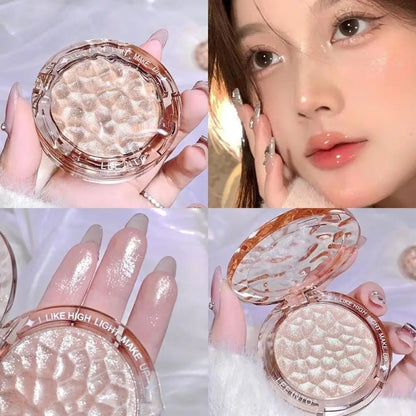 Pó Iluminador de Alta Brilho Glitter Diamante para Maquiagem Feminina, Iluminador Glitter, Cosméticos Coreanos para Rosto e Corpo