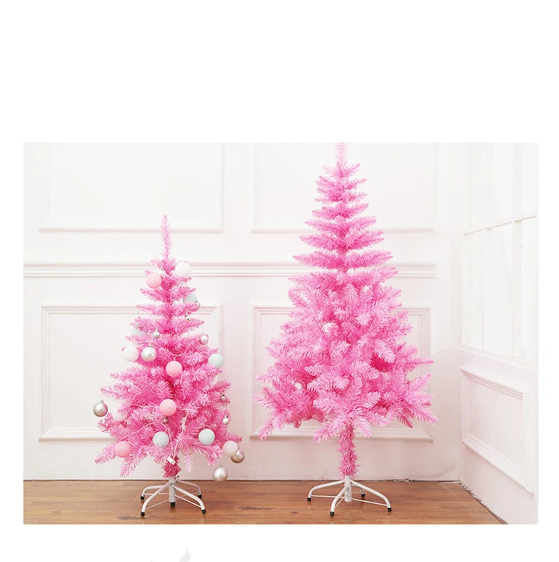 Árvore de Natal Artificial com Base – Árvore de Natal Rosa para Decoração de Fim de Ano, Casa, Escritório, Festa, Presente de Natal, Suprimentos para Decoração de Natal.