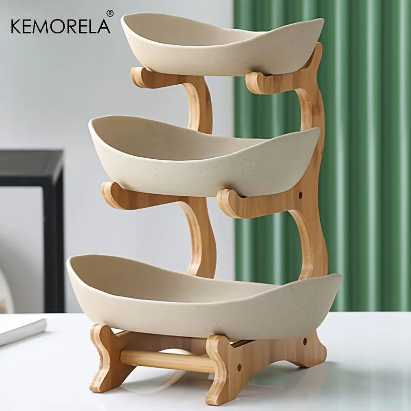 Prato de Frutas 2/3 Camadas para Casa, Sala de Estar, Prato de Plástico para Lanches, Cesta Criativa e Moderna para Frutas Secas, Prato para Doces, Suporte para Bolo, Tigela para Salada