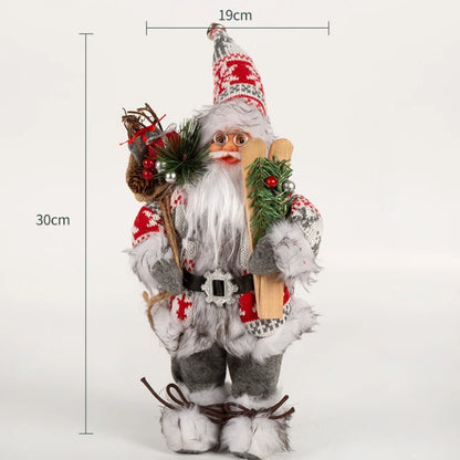 Decorações de Natal: Bonecos de Papai Noel Rosa em Pé, Estátuas de Natal, Enfeites para Decoração de Feriado, Ornamentos para Decoração de Janela.