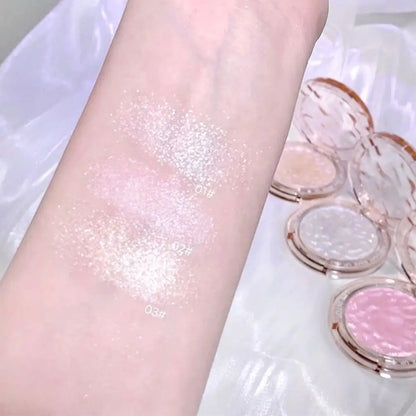 Pó Iluminador de Alta Brilho Glitter Diamante para Maquiagem Feminina, Iluminador Glitter, Cosméticos Coreanos para Rosto e Corpo