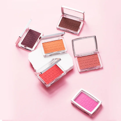 Paleta de Blush Fosco em Relevo - Blush Facial de Alta Pigmentação em Tons Rosados e Corais para Bochechas, Acabamento Suave