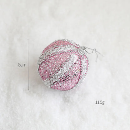 Série Rosa de Enfeites de Natal: Estrelas, Correntes de Contas, Bolas de Espuma, Placas de Nome, Laços, Cogumelos, Pingentes para Árvore de Natal, Decoração Romântica para Casa.