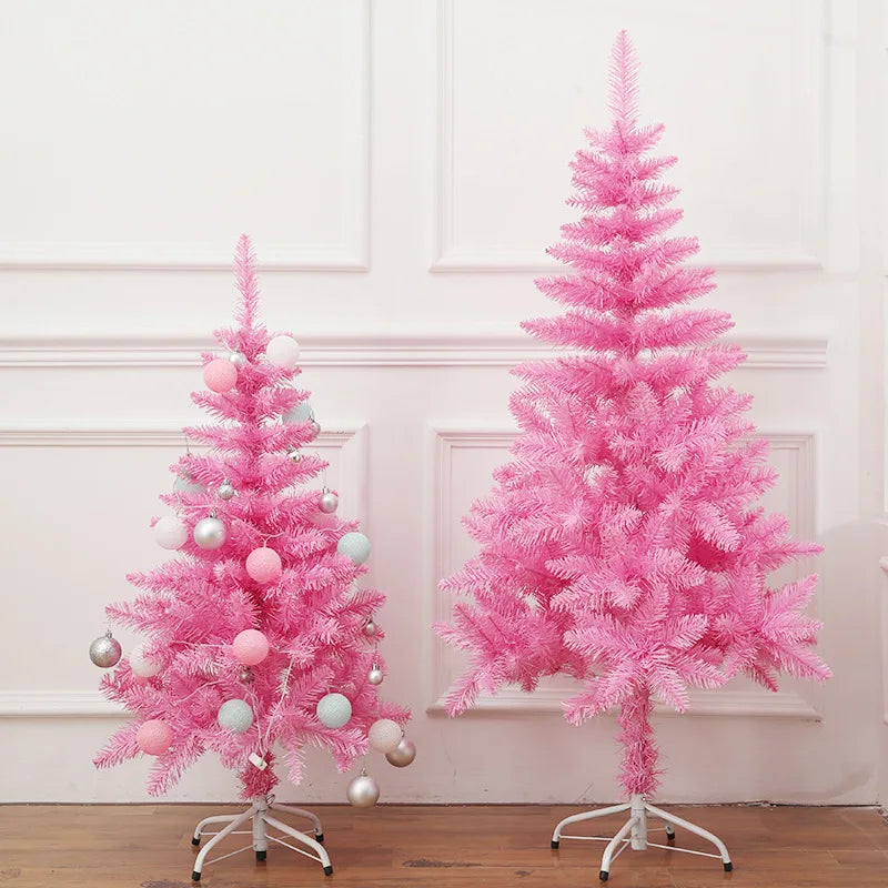 Árvore de Natal Artificial com Base – Árvore de Natal Rosa para Decoração de Fim de Ano, Casa, Escritório, Festa, Presente de Natal, Suprimentos para Decoração de Natal.