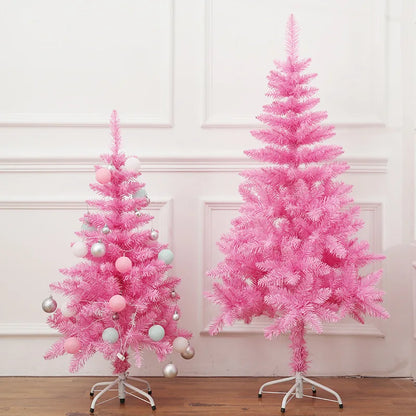 Árvore de Natal Artificial com Base – Árvore de Natal Rosa para Decoração de Fim de Ano, Casa, Escritório, Festa, Presente de Natal, Suprimentos para Decoração de Natal.