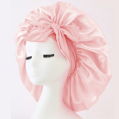 Touca de Cetim, Touca de Seda Ajustável para Dormir, Touca com Faixa para Cabelo, Toucas para Mulheres e Homens