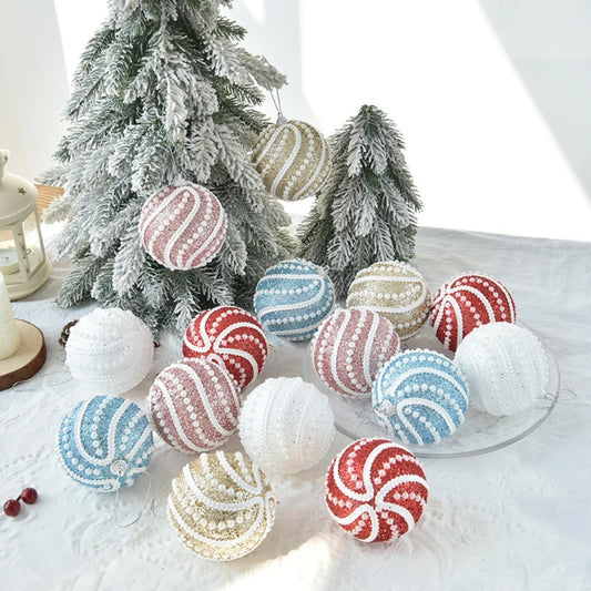 Pendente de Bola de Decoração de Natal 8CM - Enfeite para Árvore de Natal, Decoração para Festa de Natal, Caixa de Presente, Decoração para Casa.