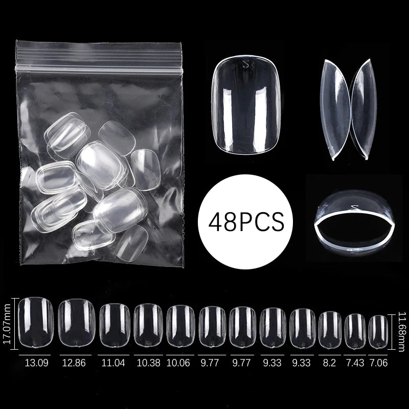 Conjunto de Ferramentas para Manicure com Tips de Unhas Falsas para Extensão, Ponta Acrílica, Unhas Falsas de Gel UV, Moldes para Construção Rápida, Tips de Cobertura Completa e Escultura.