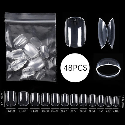 Conjunto de Ferramentas para Manicure com Tips de Unhas Falsas para Extensão, Ponta Acrílica, Unhas Falsas de Gel UV, Moldes para Construção Rápida, Tips de Cobertura Completa e Escultura.