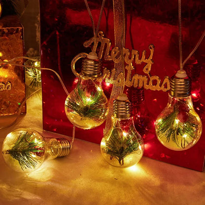 Lâmpada LED de Natal à Pilha, Luz Noturna Luminosa, Pingente Suspenso de Árvore de Natal para Decoração de Casa, Ano Novo e Festa de Natal.