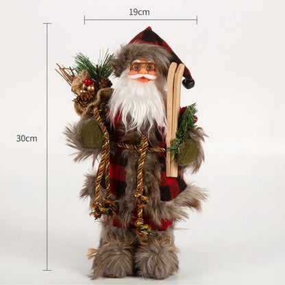 Decorações de Natal: Bonecos de Papai Noel Rosa em Pé, Estátuas de Natal, Enfeites para Decoração de Feriado, Ornamentos para Decoração de Janela.