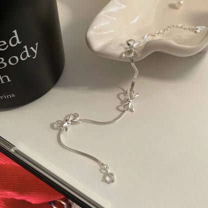 Esterlina Bracelete de Zircônia Coração Amor para Mulheres, Laço Estrelas, Corrente de Osso de Cobra, Joias de Presente