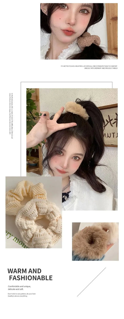 7 Pcs/Set Conjunto de Scrunchies para Mulheres, Faixa de Cabelo de Veludo Sólido para Meninas, Prendedores de Cabelo, Elásticos de Cabelo, Acessórios de Cabelo