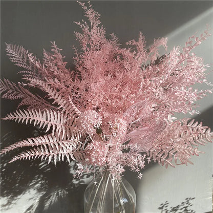 Árvore de Natal  Rosa Planta Artificial Flor Rosa Peônia Grama Névoa Folha Material de Arranjo Floral para Casamento Decoração de Festa, Casa e Hotel