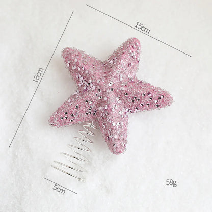 Série Rosa de Enfeites de Natal: Estrelas, Correntes de Contas, Bolas de Espuma, Placas de Nome, Laços, Cogumelos, Pingentes para Árvore de Natal, Decoração Romântica para Casa.
