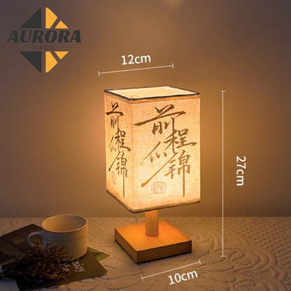 Luminária de Mesa Retro em Madeira - Estilo Chinês para Quarto e Escritório