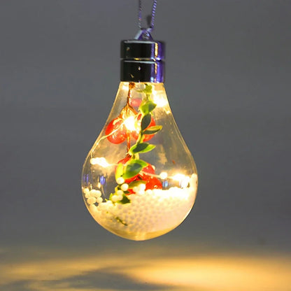 Lâmpada LED de Natal à Pilha, Luz Noturna Luminosa, Pingente Suspenso de Árvore de Natal para Decoração de Casa, Ano Novo e Festa de Natal.
