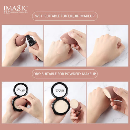 Esponja de Beleza IMAGIC Puff para Lavagem Facial em Forma de Pera com Gota d'Água, Ferramenta de Maquiagem Úmida e Seca