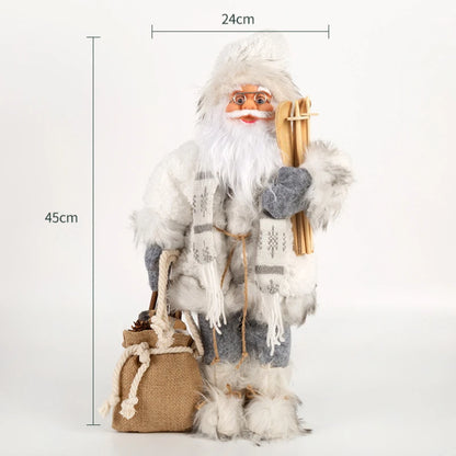 Decorações de Natal: Bonecos de Papai Noel Rosa em Pé, Estátuas de Natal, Enfeites para Decoração de Feriado, Ornamentos para Decoração de Janela.